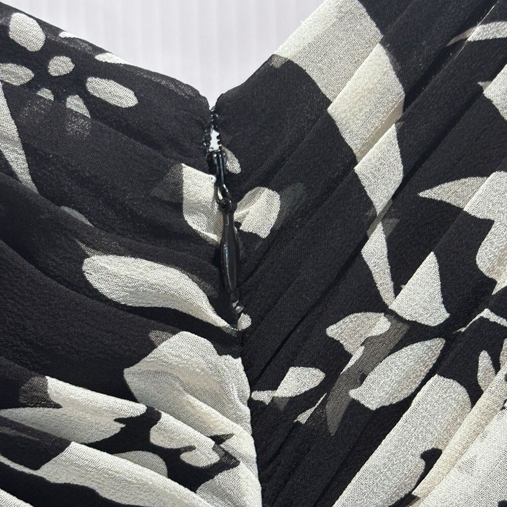 Lauren Ralph Lauren LRL plus size 22W Black floral sleeveless pleated silk dress - Picture 6 of 7